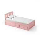 Ver imagem 3 de Cama Solteirão 03 Gavetas - Madeira Maciça Rosa