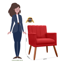Ver imagem 5 de Kit 2 Poltronas Cadeiras Decorativa para Recepção Cecília Corano Vermelho - Incasa Decor