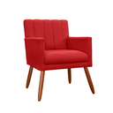 Ver imagem 3 de Kit 2 Poltronas Cadeiras Decorativa para Recepção Cecília Corano Vermelho - Incasa Decor