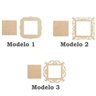 Kit 10 moldura quadrinho mdf 19cm com fundo opção 3 modelos - Modelo 1 - 1