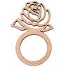 Kit 50 porta guardanapo mdf argola rosa flor decoração festa - 1