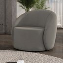 Ver imagem 2 de Poltrona Decorativa Orgânica Giratória Lua Suede Grafite D03 - D'Rossi