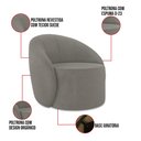 Ver imagem 3 de Poltrona Decorativa Orgânica Giratória Lua Suede Grafite D03 - D'Rossi