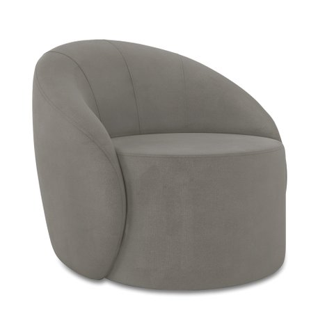 Poltrona Decorativa Orgânica Giratória Lua Suede Grafite D03 - D'Rossi