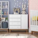 Ver imagem 1 de Cômoda Infantil 1 Porta 4 Gavetas Retrô Completa Móveis