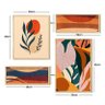 Composição de 4 Quadros Abstrato Boho Laranja Decorativo - 3