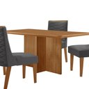 Ver imagem 3 de Mesa Olimpia 120 Mdf com 4 Cadeiras Safira Veludo Grafite/naturalle/naturalle