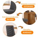 Ver imagem 7 de Mesa Olimpia 120 Mdf com 4 Cadeiras Safira Veludo Grafite/naturalle/naturalle