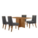 Ver imagem 2 de Mesa Olimpia 120 Mdf com 4 Cadeiras Safira Veludo Grafite/naturalle/naturalle