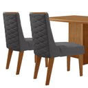 Ver imagem 4 de Mesa Olimpia 120 Mdf com 4 Cadeiras Safira Veludo Grafite/naturalle/naturalle