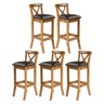 Kit 5 Banquetas Alta para Área Gourmet 36x100 Cm Paris Madeira Maciça Imbuia Facto Preto L72 - RMI - 1