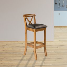 Kit 5 Banquetas Alta para Área Gourmet 36x100 Cm Paris Madeira Maciça Imbuia Facto Preto L72 - RMI - 2