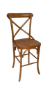 Ver imagem 1 de Banqueta Katrina Cross Paris em Madeira. Encosto em X. Assento Fixo em Rattan Natural. Cor Natural