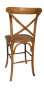 Ver imagem 3 de Banqueta Katrina Cross Paris em Madeira. Encosto em X. Assento Fixo em Rattan Natural. Cor Natural