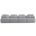 Ver imagem 3 de Sofá 5 Lugares para Sala de Estar Living 388cm Arlo F04 Veludo Cinza - Lyam Decor