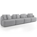 Ver imagem 2 de Sofá 5 Lugares para Sala de Estar Living 388cm Arlo F04 Veludo Cinza - Lyam Decor