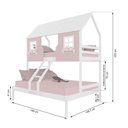 Ver imagem 3 de Beliche Casal/ Solteiro Casinha Encantada Madeira Maciça Rosa/ Branco Megamobilia