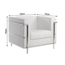 Ver imagem 2 de Poltrona Le Corbusier Inox em Couro Natural Branco