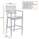 Ver imagem 2 de Banqueta Piter 55cm Madeira Maciça com Braça - Sallar Home