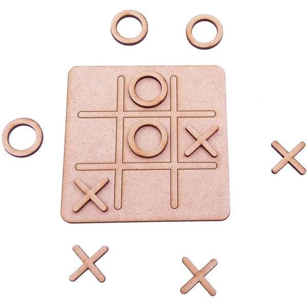 Jogo da Velha Tic Tac Toe em Madeira mdf