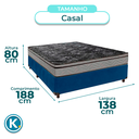 Ver imagem 3 de Cama Box Azul Casal + Colchão D28 Conforto Paropas