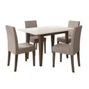 Ver imagem 3 de Mesa de Jantar 4 Lugares Tampo com Vidro Cairo Amendoa Off-White