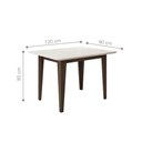 Ver imagem 2 de Mesa de Jantar 4 Lugares Tampo com Vidro Cairo Amendoa Off-White