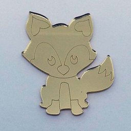 Kit 50 Aplique raposa pequeno príncipe Acrílico espelhado AP331 - Acrílico Espelhado Dourado - 1