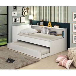 Bicama Solteiro com Baú e Estante Sushi Espresso Móveis - 1 Bicama Solteiro com Baú e Estante Sushi Espresso Móveis - 1