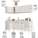 Ver imagem 3 de Armário de Cozinha Modulado de Canto Direito 4 Peças Cp40 Balcão sem Tampo Branco - Lumil Lumil Móve