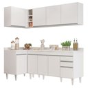 Ver imagem 2 de Armário de Cozinha Modulado de Canto Direito 4 Peças Cp40 Balcão sem Tampo Branco - Lumil Lumil Móve