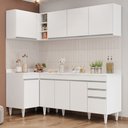 Ver imagem 1 de Armário de Cozinha Modulado de Canto Direito 4 Peças Cp40 Balcão sem Tampo Branco - Lumil Lumil Móve