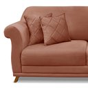 Ver imagem 7 de Sofá Decorativo 220cm 3 Lugares com 4 Almofadas Armstrong Veludo Cobre - Gran Belo