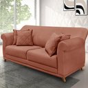 Ver imagem 5 de Sofá Decorativo 220cm 3 Lugares com 4 Almofadas Armstrong Veludo Cobre - Gran Belo