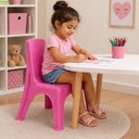 Ver imagem 7 de Cadeira Infantil Rosa Cadeirinha Estudo Meninas Banqueta com Encosto Multiuso Empilhavel Escola Quar