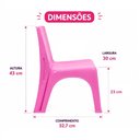 Ver imagem 4 de Cadeira Infantil Rosa Cadeirinha Estudo Meninas Banqueta com Encosto Multiuso Empilhavel Escola Quar
