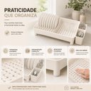 Ver imagem 4 de Escorredor de Louças para 8 Pratos com Porta Talheres Organizador de Pia Plástico Multiuso
