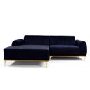 Ver imagem 3 de Sofá com Chaise Cocie 3 Lugares Fixo 230cm Azul Marinho Sal Móveis