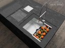 Ver imagem 6 de Cesto Escorredor Inox 3 Módulos para Cuba Calha Úmida 42,3cm