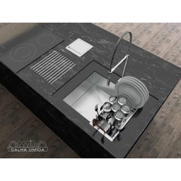 Cesto Escorredor Inox 3 Módulos para Cuba Calha Úmida - 2