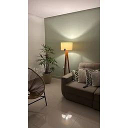 Luminária Coluna de Piso Áustria Desmontável em Madeira com Cupula para Sala Quartos - 3
