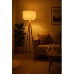 Luminária Coluna de Piso Áustria Desmontável em Madeira com Cupula para Sala Quartos - 4