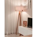 Ver imagem 1 de Luminária Coluna de Piso Áustria Desmontável em Madeira com Cupula para Sala Quartos