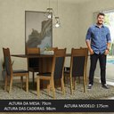 Ver imagem 3 de Conjunto Sala de Jantar Mesa Tampo de Madeira 6 Cadeiras Preto/rustic Augusta Madesa