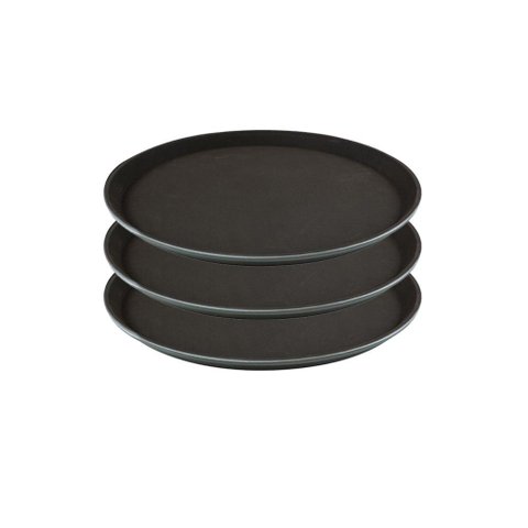 Bandeja de Garçom Antiderrapante 40 Cm Redonda Profissional Kit 10 Pçs Frigopro