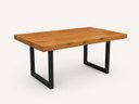 Ver imagem 7 de Mesa de Tronco Bordas Retas Prancha Única Cor Mel Pés Aço Carbono 100cm Largura:Comprimento 160cm X
