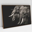 Ver imagem 1 de Quadro Decorativo em Canvas Elefantes TaColado Moldura Flutuante 4,5cm Freijó 120 x 80cm
