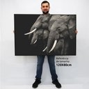 Ver imagem 2 de Quadro Decorativo em Canvas Elefantes TaColado Moldura Flutuante 4,5cm Freijó 120 x 80cm