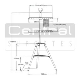 Suporte Tripé para Tv 26 a 65 Cavalete Studio Px-fs2663 Pix - 4