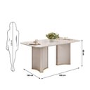Ver imagem 4 de Conjunto Sala de Jantar Liz Tampo com Vidro Retangular 180cm com 6 Cadeiras Vitta Bege/Off White/Terracota/Perola